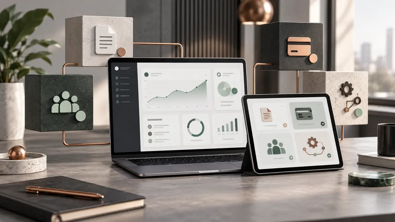 Arquitectura visual de un producto SaaS construido sobre WordPress