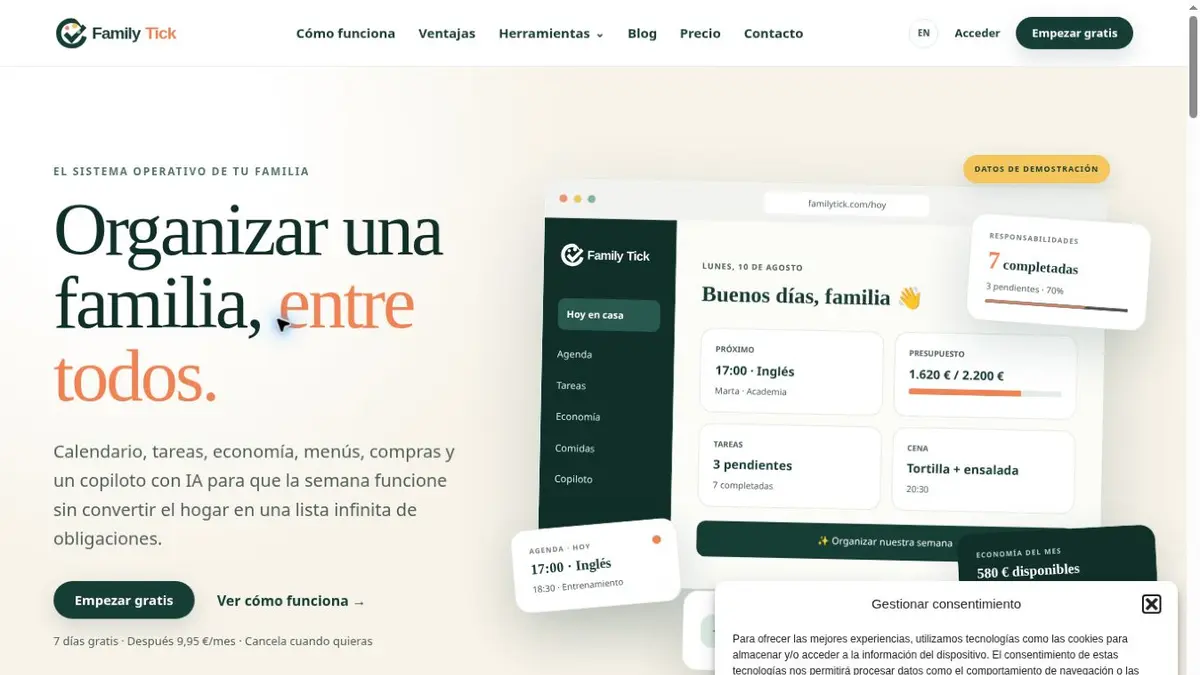 Vista de FamilyTick